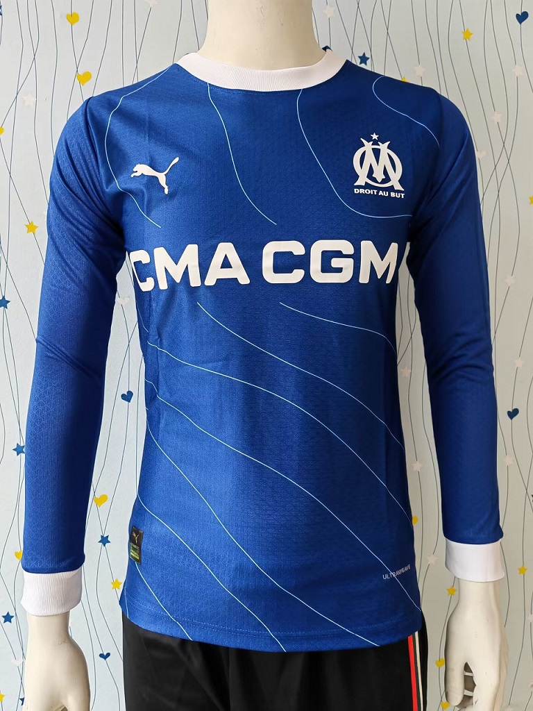AAA Quality Marseilles 23/24 Away Dark Blue Long Jersey(Player)